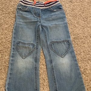 Mini Boden Girls Heart Patch Jeans